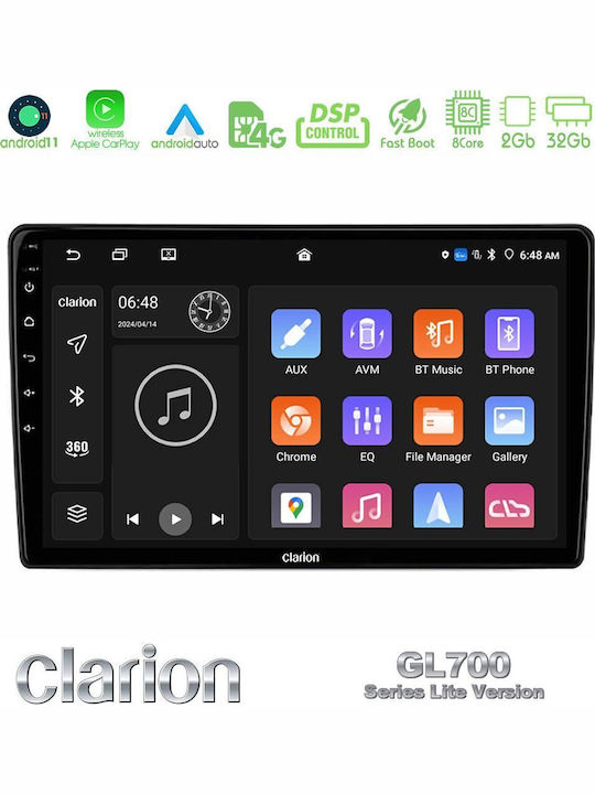 Clarion Car Audio System for Dacia Dokker 2012 (Bluetooth/USB/WiFi/GPS/Apple-Carplay/Android-Auto) with Touch Screen 9"