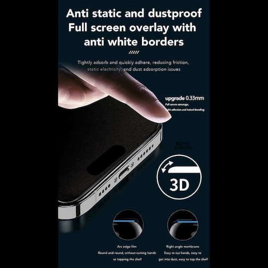 Anank 2.5d 360° Privacy Screen Protector Iphone 15 Pro Black