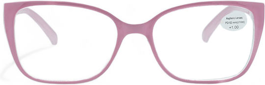 Optosquad Damen Lesebrille +4.00 in Rosa Farbe 24253