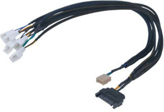 Akasa FLEXA FP5S 4-Pin pwm - 15-Pin Sata / 4-Pin pwm Cablu 0.45m Negru (AK-CBFA07-45)