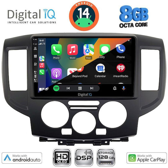 Digital IQ Ηχοσύστημα Αυτοκινήτου για Nissan NV200 2009 (Bluetooth/USB/AUX/WiFi/GPS/Apple-Carplay/Android-Auto) με Οθόνη Αφής 9"