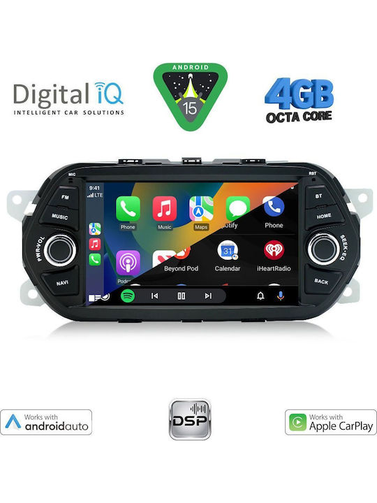 Digital IQ Car Audio System for Fiat Tipo 2015-2023 (Bluetooth/USB/WiFi/GPS/Apple-Carplay/Android-Auto) with Touch Screen 7"