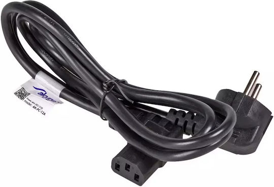 Akyga Schuko - IEC C13 Cable 3m Μαύρο AK-PC-12A