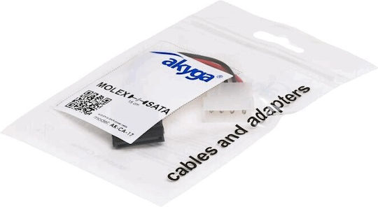 Akyga 4-Pin Molex - 15-Pin Sata Cable 0.15m Πολύχρωμο AK-CA-17
