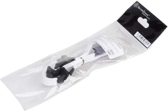 Silverstone Molex cu 4 pini - 15-Pin Sata Cablu 0.3m Alb (SST-PP07-BTSW)