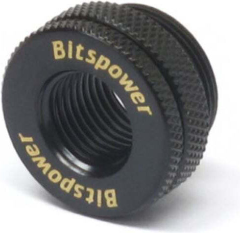 Bitspower Case Through-Connector Straight G1/4 Inch Female To G1/4 Inch Female Matte Black