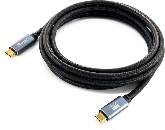 Equip Braided USB 3.2 Video Cable USB-C Male - USB-C 100W PD Black 2m 128357