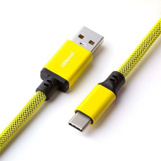 Cablemod Pro Coiled Spiral USB 2.0 Cable USB-C male - USB-A Κίτρινο 1.5m CM-PKCA-CYAY-KY150KY-R