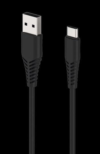 2GO USB 2.0 Cable USB-C male - USB-A Black 1m (797281)