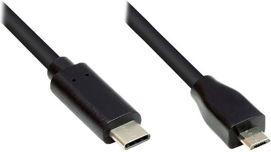 Good Connections USB 2.0 Cable USB-C male - micro USB-A PD Μαύρο 1m GC-M0122