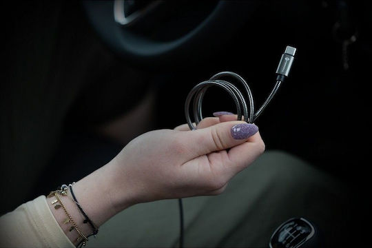 Forcell USB 2.0 Cable USB-C male - USB-C 100W Γκρι 1m FOCB-274466