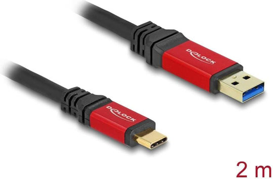 DeLock USB 2.0 Кабел USB-C Мъжки - USB-A Захранване (PD) Жълт 2м 80618