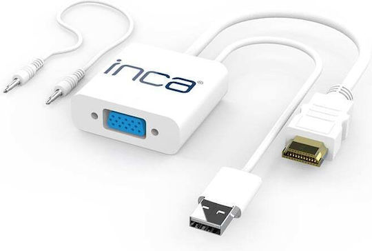 Inca Converter HDMI / USB-A male to VGA female White 1pcs IVTH-01