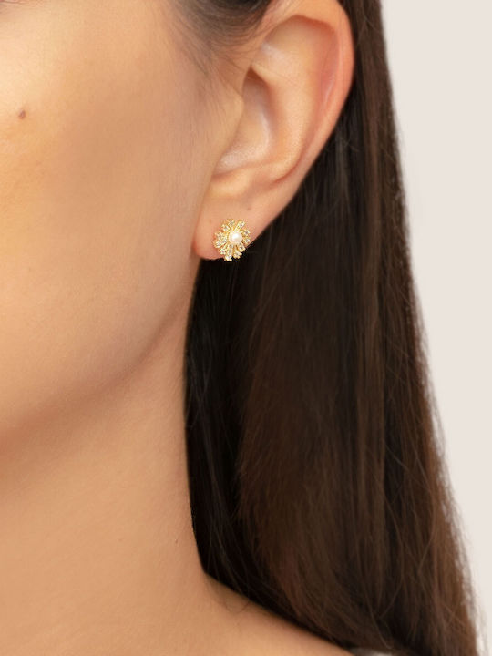 Excite-Fashion Earrings made of Silver Gold Plated with Stones & Pearls