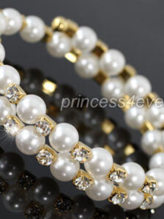 Gold Plated Crystal Faux Pearl Bracelet Marcia