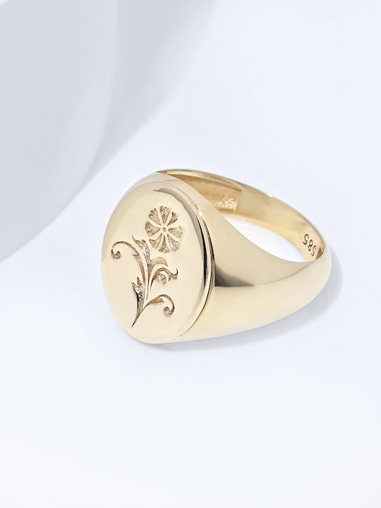 Lunaorocreations Damen Chevalier Ring 14K Gold