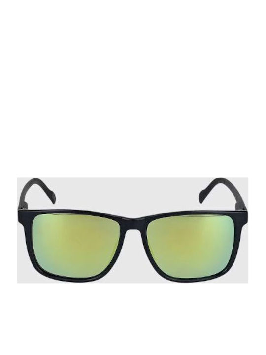 4F Men's Sunglasses with Black Plastic Frame and Green Polarized Mirror Lens 4FWMM00ASUNU071-31S