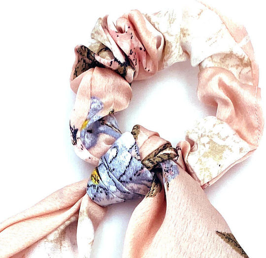 Samt Haargummi Haarband Rosa Blau Blumenmuster