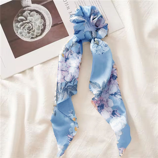 Scrunchy Haargummi Damen Schleife Hellblau Oder Grün Blumenmuster