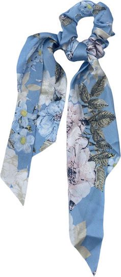 Scrunchy Haargummi Damen Schleife Hellblau Oder Grün Blumenmuster