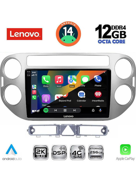 Lenovo Car Audio System for BMW X1 / X3 / X4 Volkswagen Tiguan 2004-2011 with Clima (Bluetooth/USB/WiFi/GPS/Apple-Carplay/Android-Auto) with Touch Screen 9"