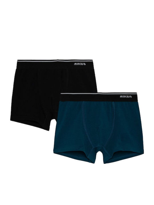 Minerva Set of Kids' Boxers Black-petrol
