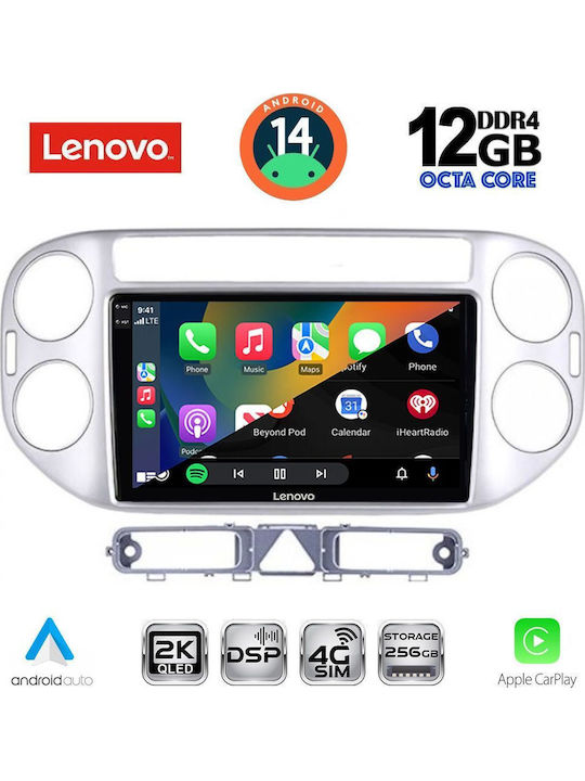 Lenovo Car Audio System for BMW X1 / X3 / X4 Volkswagen Tiguan 2004-2011 with Clima (Bluetooth/USB/WiFi/GPS/Apple-Carplay/Android-Auto) with Touch Screen 9"