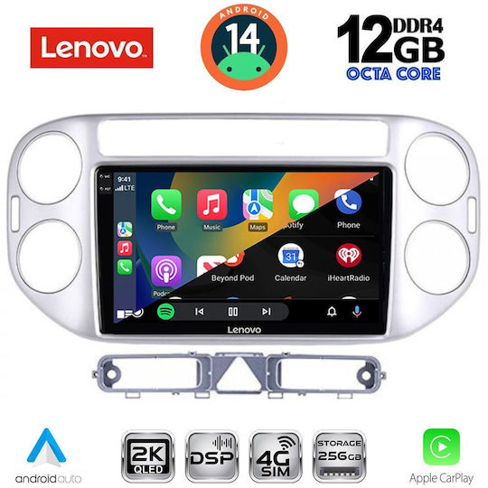 Lenovo Car Audio System for BMW X1 / X3 / X4 Volkswagen Tiguan 2004-2011 with Clima (Bluetooth/USB/WiFi/GPS/Apple-Carplay/Android-Auto) with Touch Screen 9"