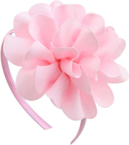 Hair Headband Satin Flowers Various Colors Dahlia