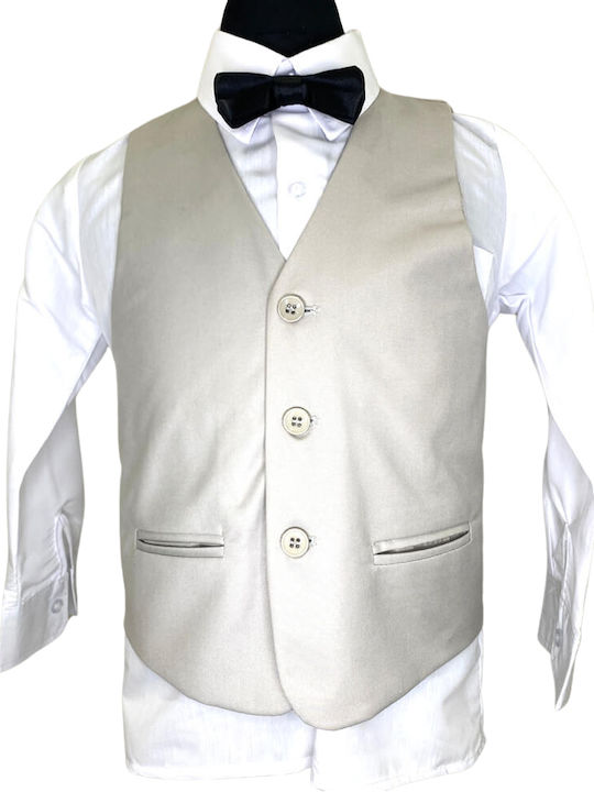Baptism Suit for Boys Beige 5 Pieces