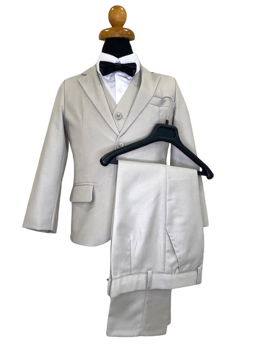 Baptism Suit for Boys Beige 5 Pieces