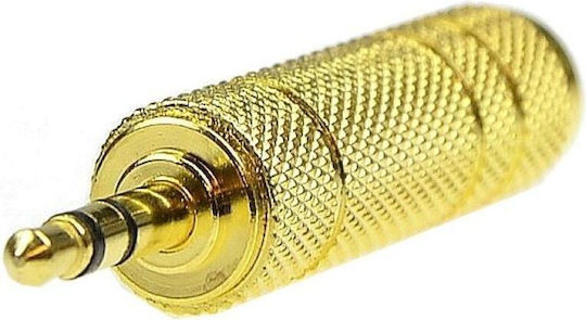 Μετατροπέας 3.5mm male σε 6.3mm female Χρυσό 1τμχ BG-0323