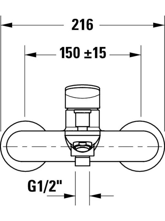 Duravit Αναμεικτική Μπαταρία Μπανιέρας Μαύρη