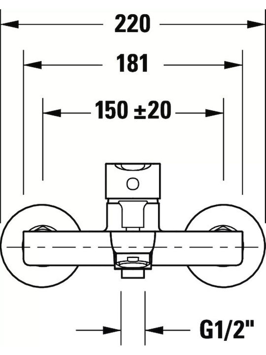 Duravit Αναμεικτική Μπαταρία Μπανιέρας Ασημί