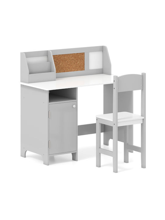 Kids Desk made of Solid Wood Gray 90x45x85.5cm
