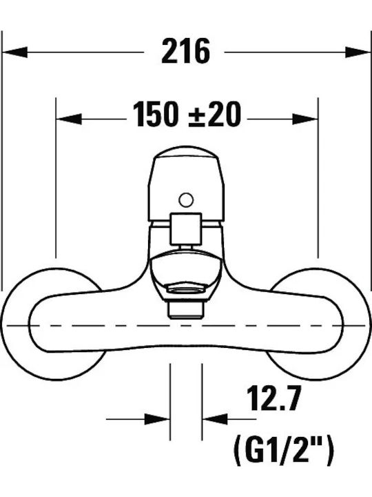 Duravit Αναμεικτική Μπαταρία Μπανιέρας Ασημί