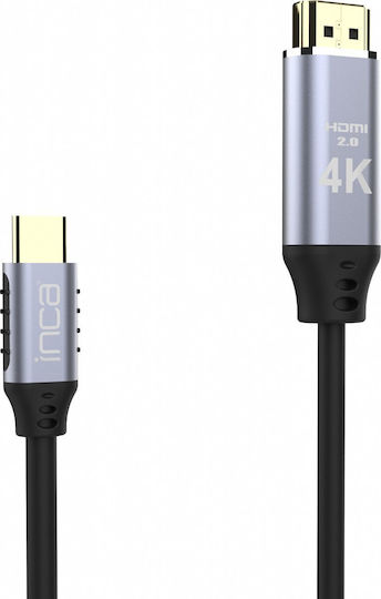 Inca HDMI 1.4 High Speed 1080p 120Hz Cable HDMI Male - USB-C Male 2m Black