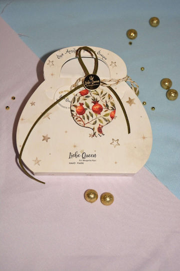LiebeQueen Handmade Hanging Lucky Charm Pomegranate made of Wood 1pcs