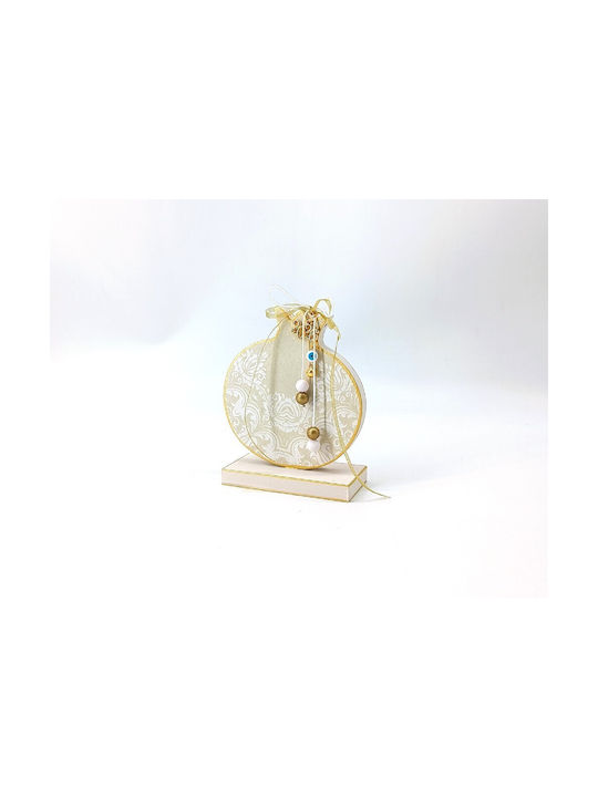 Korres Craft Handmade Hanging Lucky Charm Pomegranate Gold made of Wood 10x13.5cm 1pcs