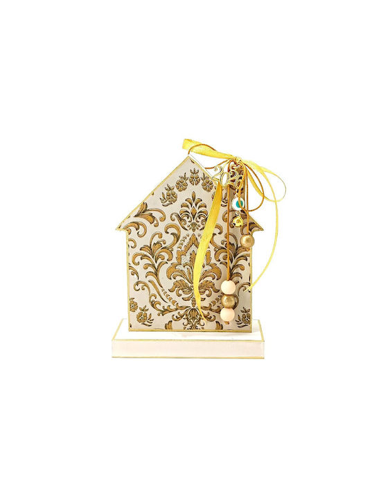 Korres Craft Handmade Окачен Гоури Къща Бял от Дървο 10x13.5см 1бр