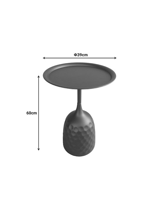 Round Side Table Waini Metal Black Shade L39xW39xH60cm.
