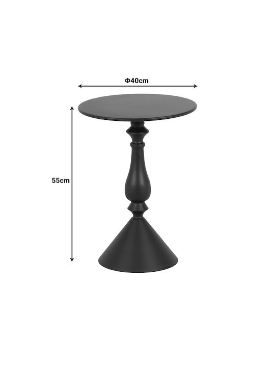 Round Side Table Lalou Metal Black Shade L40xW40xH55cm.