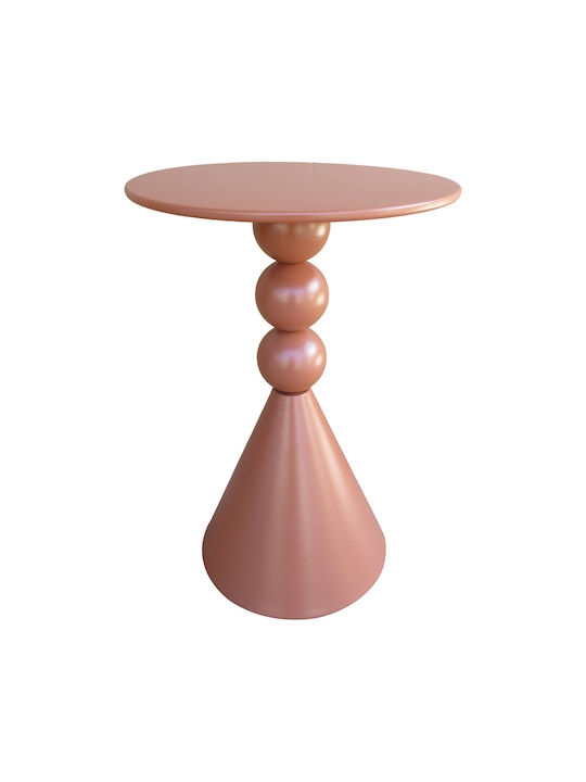 Round Side Table Bilane Metal Terracotta W39xL39xH60cm