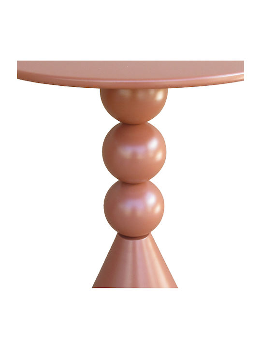 Round Side Table Bilane Metal Terracotta W39xL39xH60cm