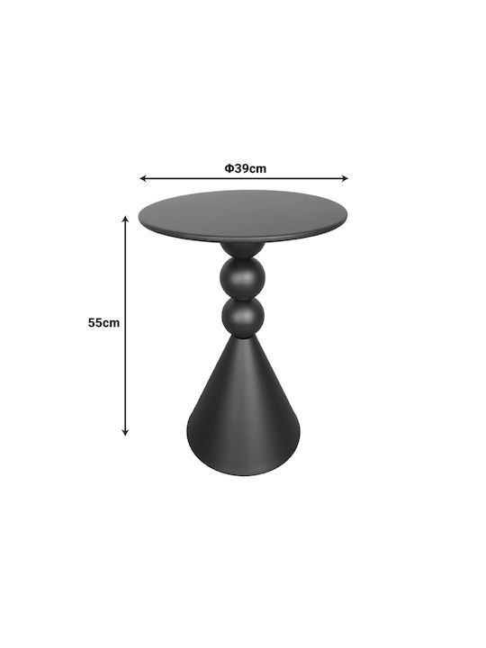 Round Side Table Bilane Metal Terracotta W39xL39xH60cm