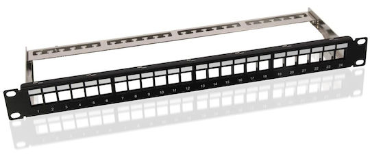 Microconnect Panou Patch Neecranat pentru Rack 19" 24 Porturi cat6 Negru