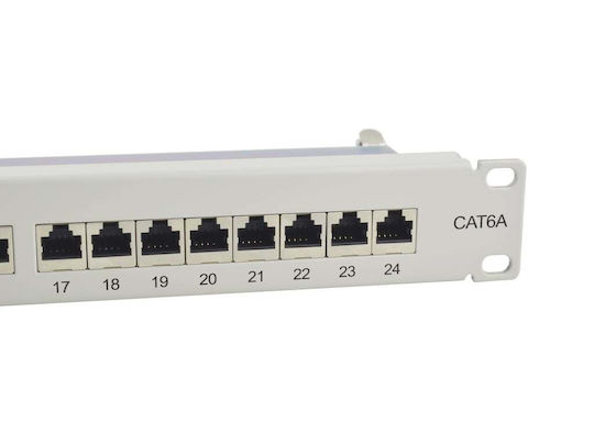 Equip Patch Panel Shielded για Rack 1U 19" 10 Θυρών cat6a Γκρι