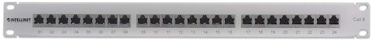 Intellinet Patch Panel Shielded για Rack 1U 24 Θυρών cat6 Γκρι