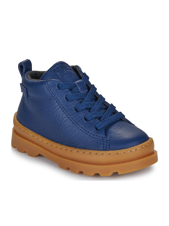 Brutus Leather Kids Boots with Laces Blue