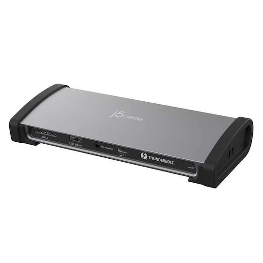 J5create Thunderbolt 4 Docking Station με 4K PD Ethernet και σύνδεση 2 Οθονών Γκρι (JTD562)